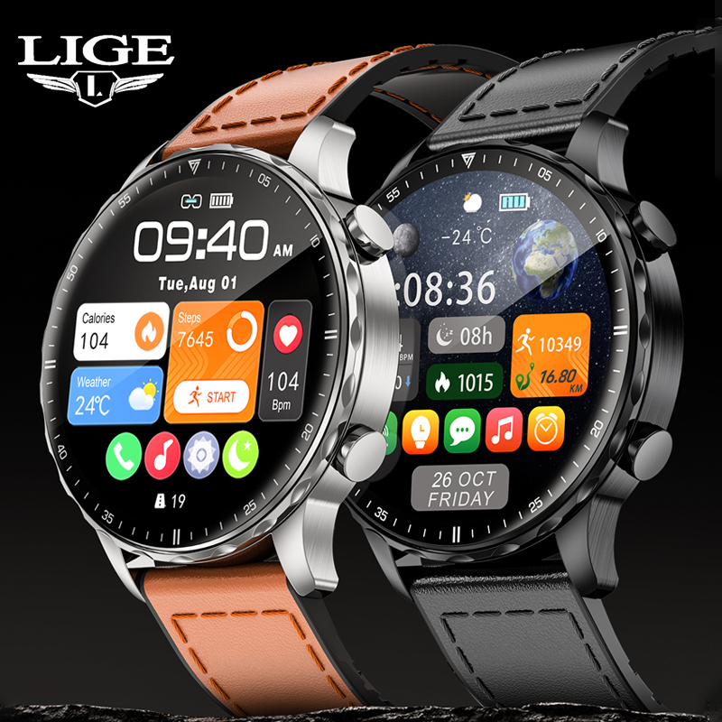 Smartwatch Latest Watches For Men - LIGE 2025 남성용 스마트 시계 블루투스