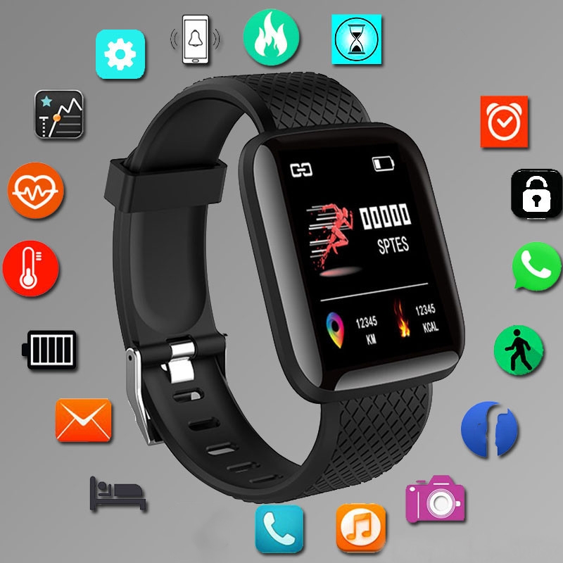 Smartwatch Square Watches For Men - 스포츠 Smartwatch 피트니스 팔찌 음악 제어