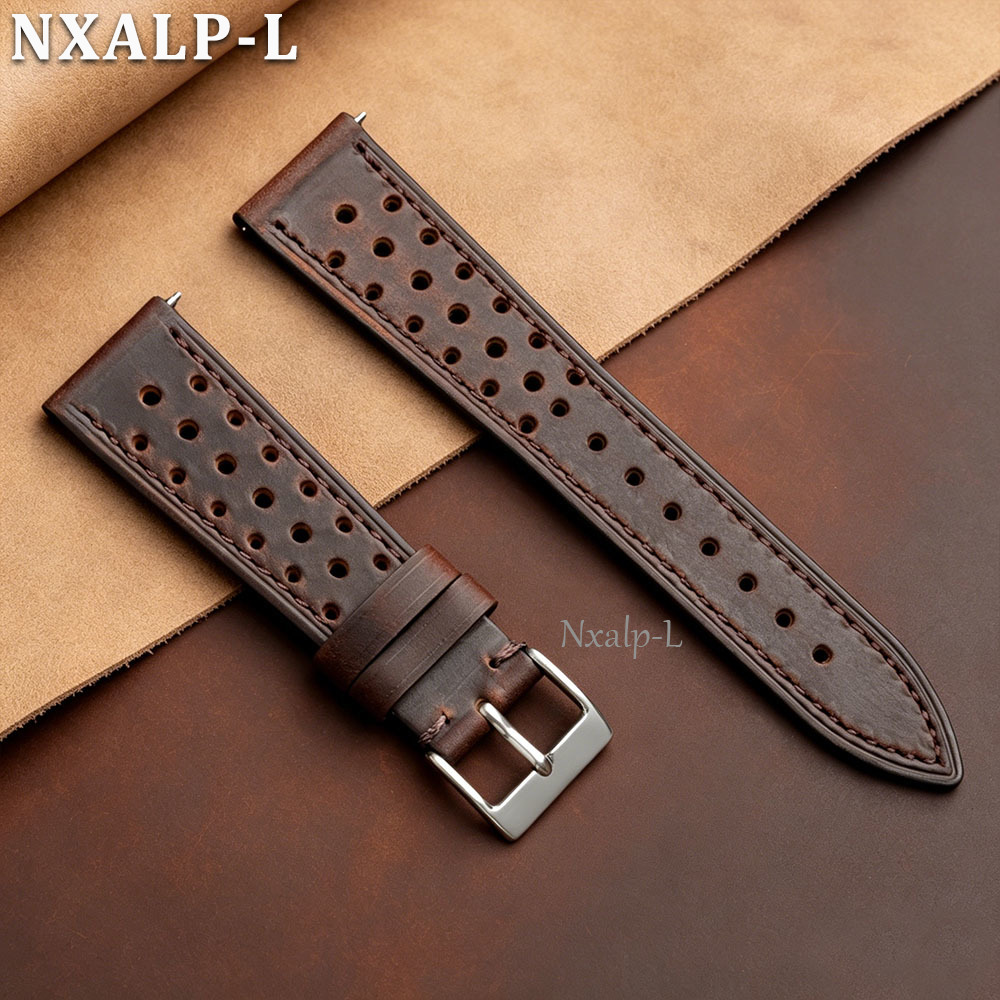 Omega Watches Smartwatch - 빈티지 소가죽 시계줄 18mm 19mm 20mm