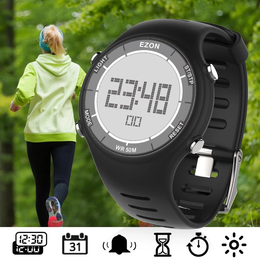 Chronograph Sport Watch - EZON 새로운 패션 여성 디지털 스포츠