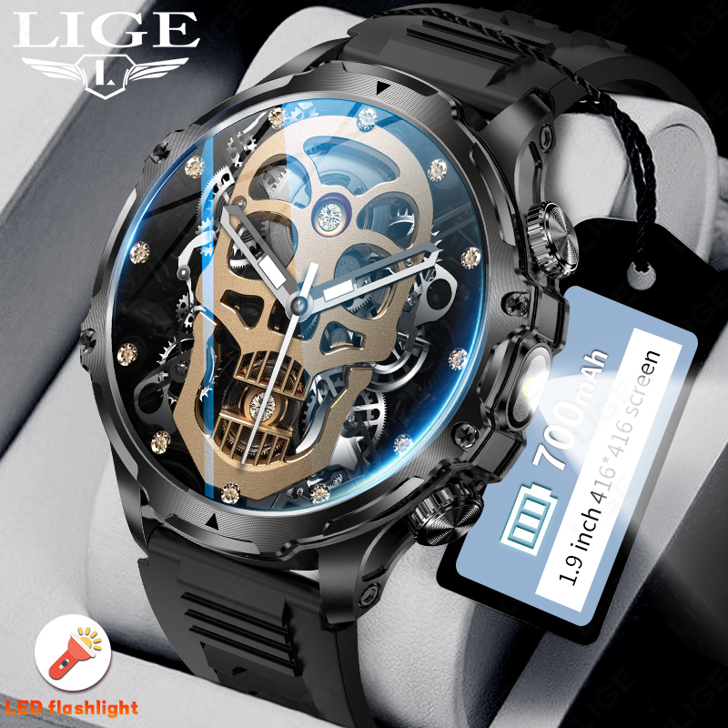 Smartwatch Latest Watches For Men - LIGE 700mah 대형 배터리 손전등 스마트