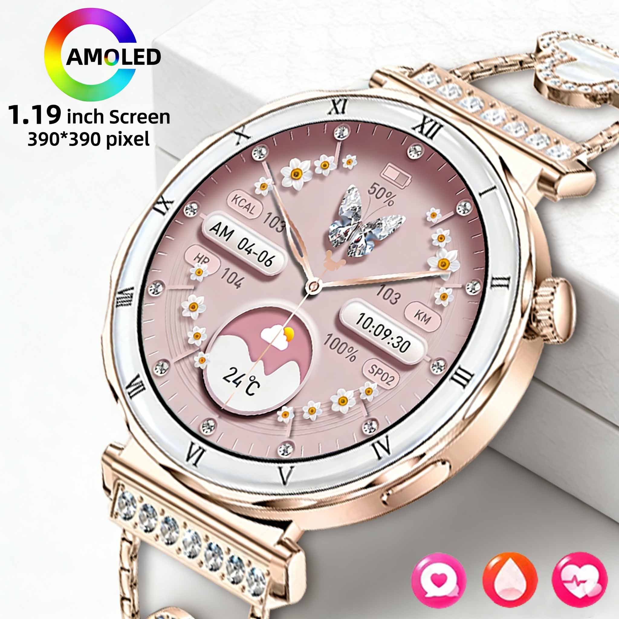 Smartwatch Latest Watches For Men - LIGE 여성용 스마트워치 1.19인치 AMOLED HD