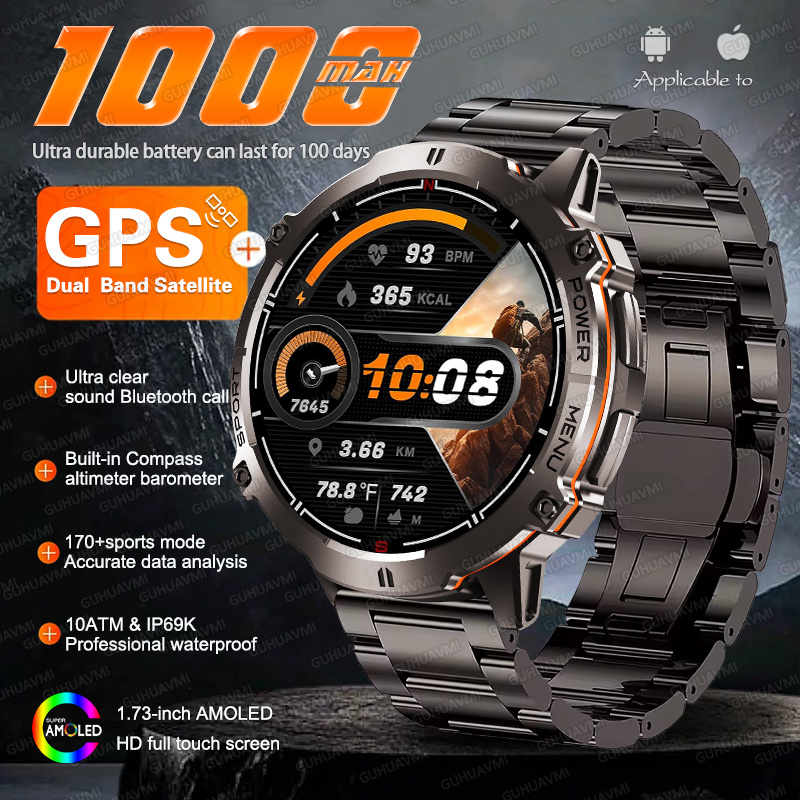 Altimeter Compass Watch - NEW TANK X3 밀리터리 1000mAh GPS