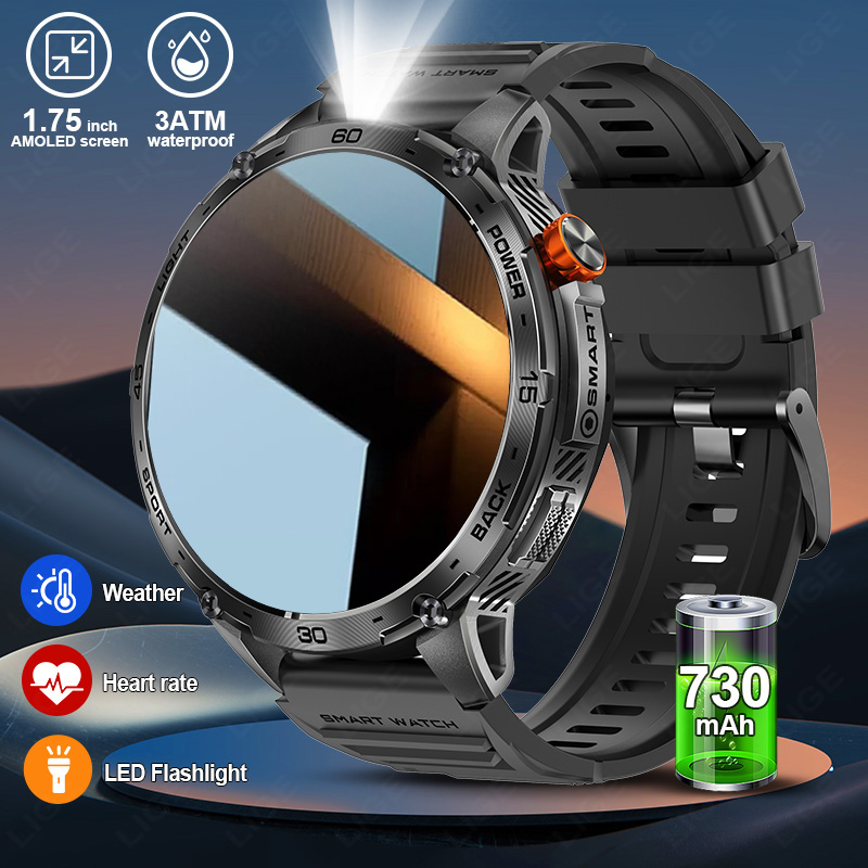 Smartwatch Latest Watches For Men - LIGE 730mAh 대용량 배터리 매우 긴
