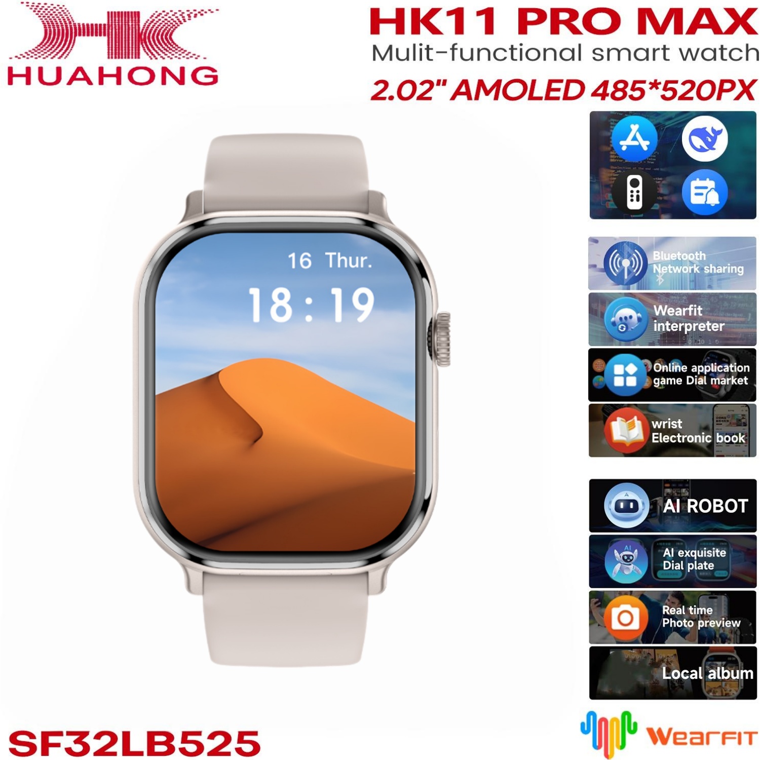 Smartwatch Watches With Bluetooth - 오리지널 HK11 Pro MAX 스마트워치 AMOLED