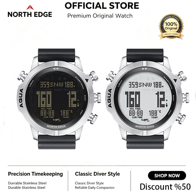 Altimeter Compass Watch - NORTH EDGE 남성용 디지털 시계 전문