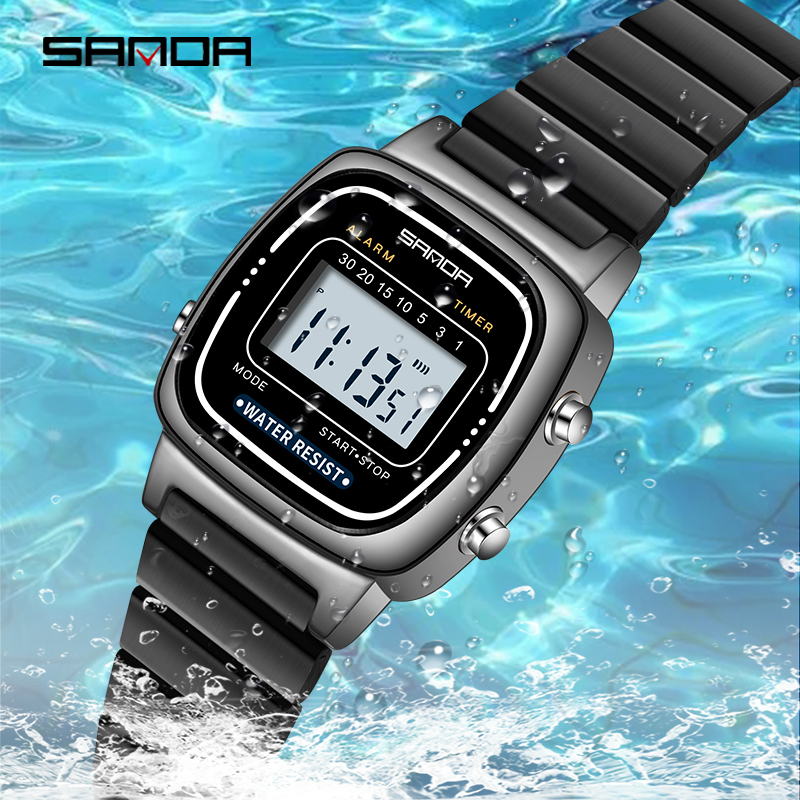 SANDA 6053 전자 시계 패션 선물 소년 LED  - Chronograph Sport Watch 리뷰 및 가격