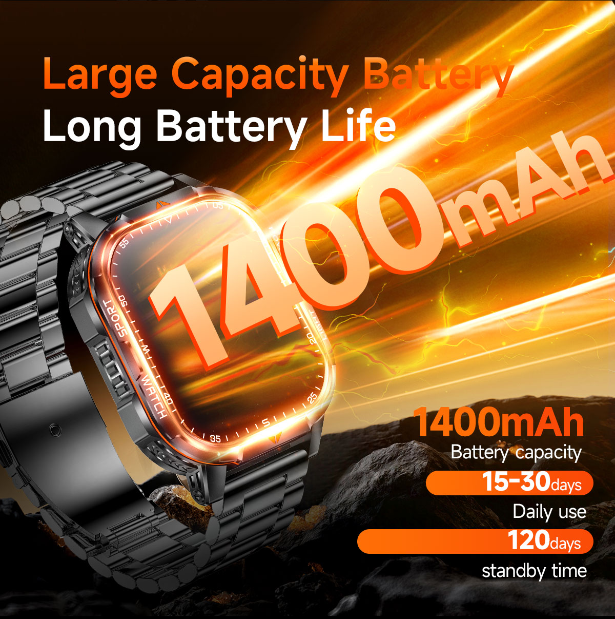 2026년 신형 1400mAh 초대용량 배터리 스마트워 - Smartwatch Square Watches For Men 리뷰 및 가격