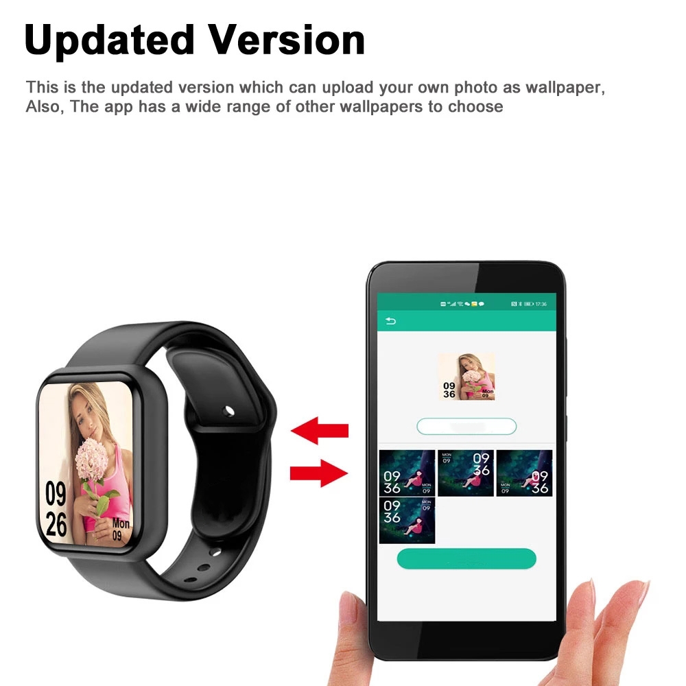 스마트 워치 남녀공용 스포츠 모드 음악 제어 칼로리 거 - Smartwatch Square Watches For Men 리뷰 및 가격