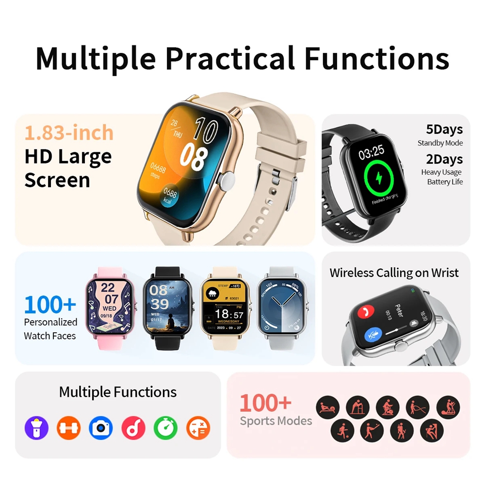 최신 업그레이드된 패션 디자인 1.83인치 풀스크린 터 - Smartwatch Latest Watches For Men 리뷰 및 가격