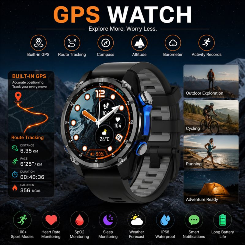 야외 스포츠 GPS 시계 남성용 3ATM 방수 고도계  - Altimeter Compass Watch 리뷰 및 가격