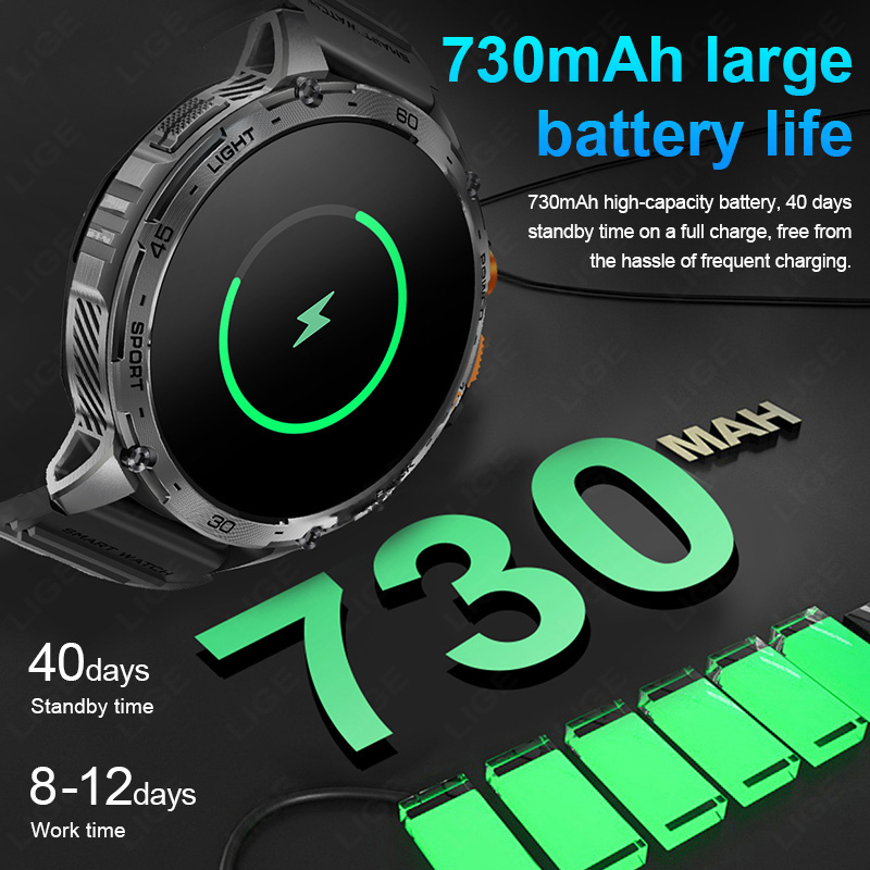 LIGE 730mAh 대용량 배터리 매우 긴 대기 시간 - Smartwatch Latest Watches For Men 리뷰 및 가격