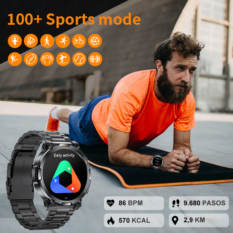 LIGE 아웃도어 스포츠 스마트워치 남성용 1.43인치 - Smartwatch Latest Watches For Men 리뷰 및 가격