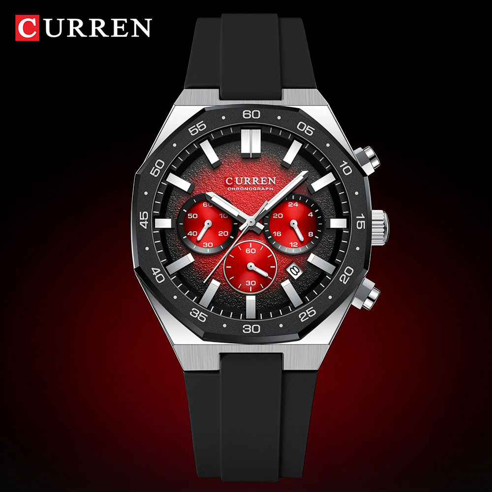 커렌 패션 캐주얼 남성 스포츠 시계 크로노그래프 실리콘 - Chronograph Sport Watch 리뷰 및 가격