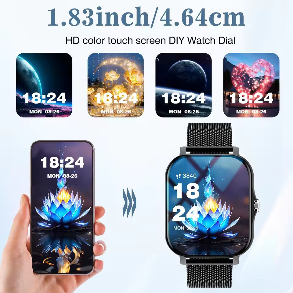 최신 업그레이드된 패션 디자인 1.83인치 풀스크린 터 - Smartwatch Latest Watches For Men 리뷰 및 가격