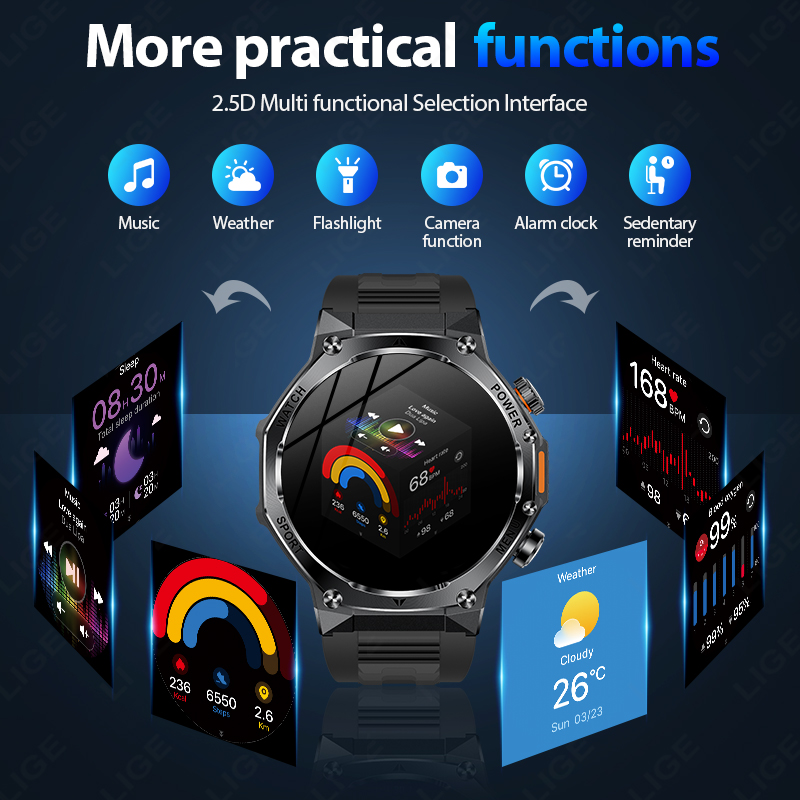LIGE 새로운 남자 800mAh 울트라 긴 배터리 수 - Smartwatch Latest Watches For Men 리뷰 및 가격