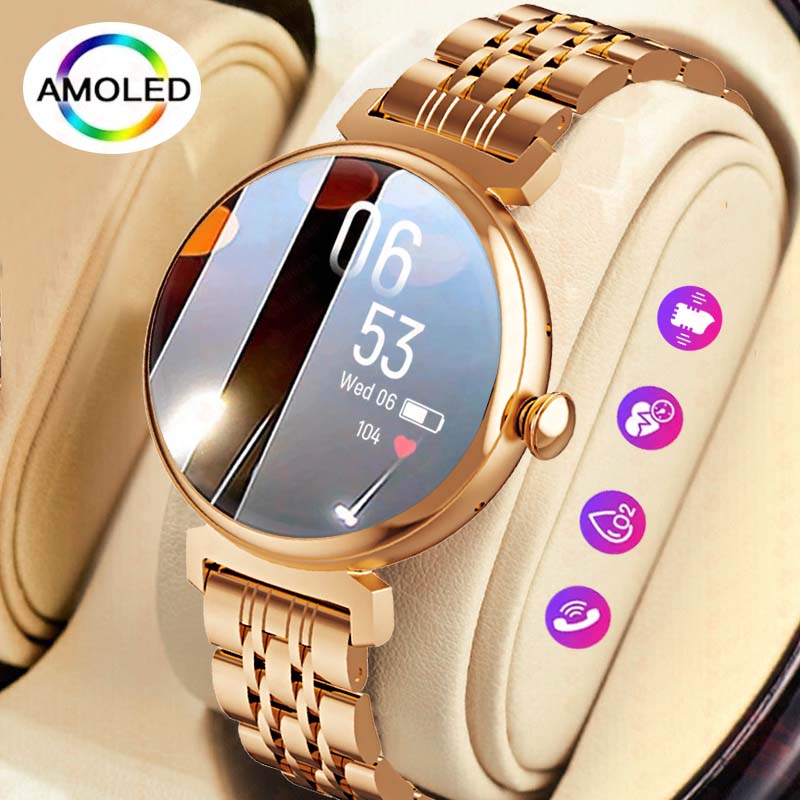 여성용 AMOLED 스크린 패션 스마트 워치 스크린,  - Smartwatch Watches With Bluetooth 리뷰 및 가격