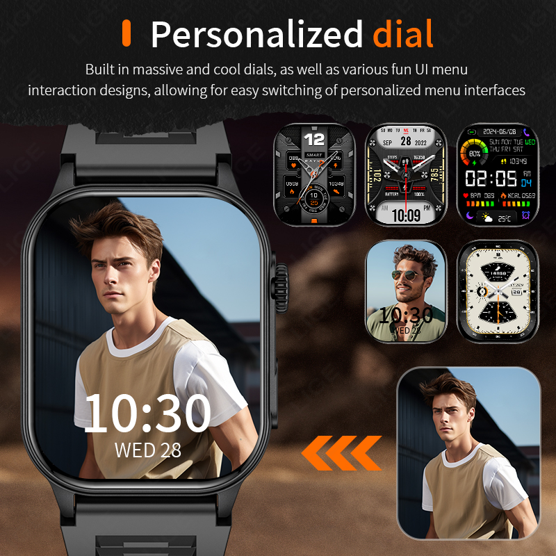 남성용 LIGE 스마트 시계 3ATM 방수 블루투스 통 - Smartwatch Latest Watches For Men 리뷰 및 가격