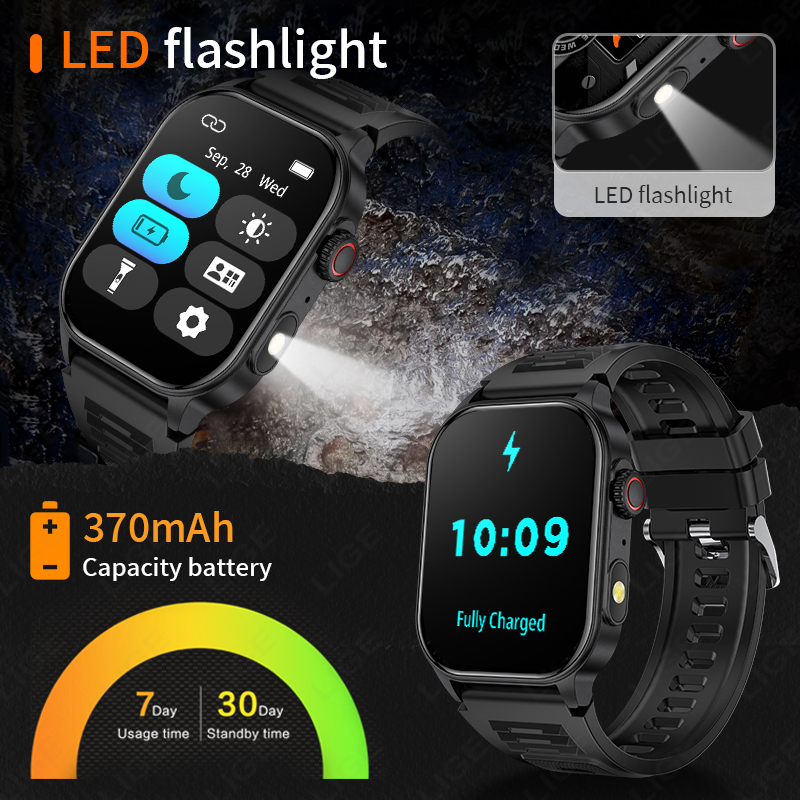남성용 LIGE 스마트 시계 3ATM 방수 블루투스 통 - Smartwatch Latest Watches For Men 리뷰 및 가격